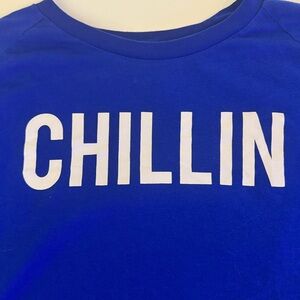 Chillin Sleepware Long Sleeve Tee in Vibrant Blue